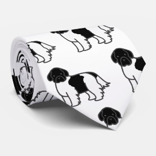 Newfoundland Dog Landseer Cartoon Stropdas