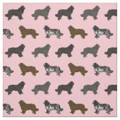 newfoundland dog landseer roze stof (Swatch)