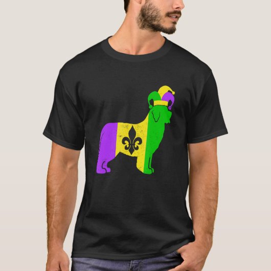 Newfoundland Dog Mardi Gras Carnivals Funny Puppy  T-shirt (Voorkant)