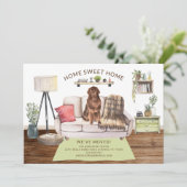 Newfoundland Dog Moving Announcement Kaart (Staand voorkant)