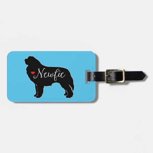 Newfoundland Dog Newfie Love Custom Bagagelabel (Voorkant horizontaal)