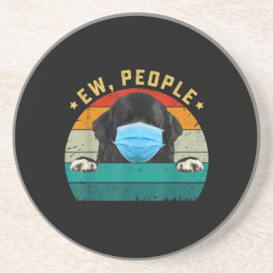 Newfoundland Dog Nieuwe mensen die een gezichtsm Zandsteen Onderzetter
