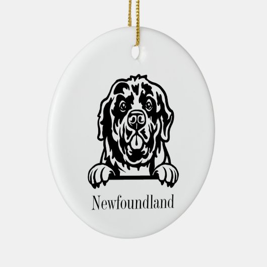 Newfoundland dog-ornament keramisch ornament (Rechts)
