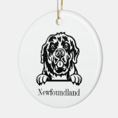 Newfoundland dog-ornament keramisch ornament (Links)