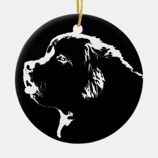 Newfoundland Dog Ornament Kerstmis Decoration (Voorkant)