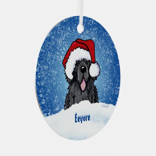 Newfoundland Dog-Ornament voor kerstmis Metalen Ornament (Voorkant Rechts)