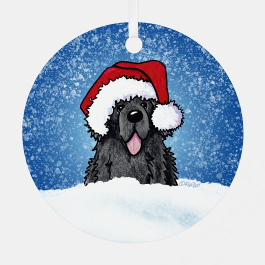 Newfoundland Dog-Ornament voor kerstmis Metalen Ornament (Achterkant)
