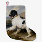 Newfoundland Dog Painting Kleine Kerstsok (Voorkant)