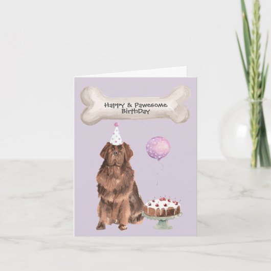 Newfoundland Dog Party Feestdagen Kaart (Voorkant)
