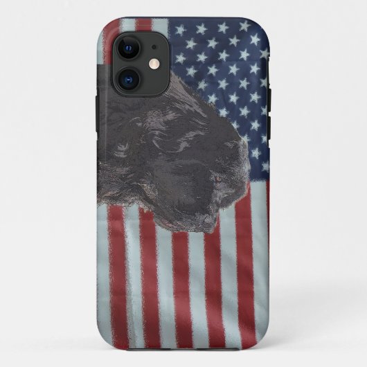 Newfoundland Dog Patriotic phone case (Achterkant)