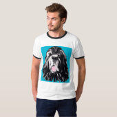 Newfoundland Dog Portrait T-shirt (Voorkant volledig)