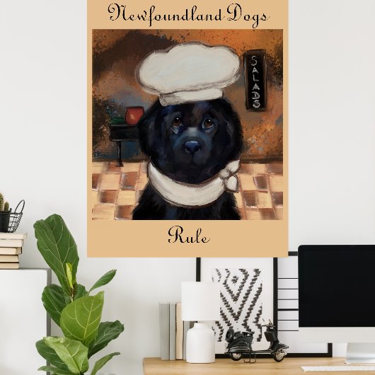 Newfoundland Dog Poster (Thuiskantoor)