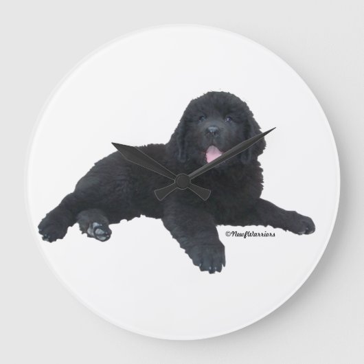 Newfoundland Dog Puppy Wall klok (Voorkant)