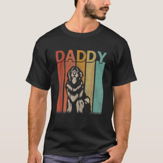 Newfoundland Dog Retro  papa Graphic Fathe T-shirt