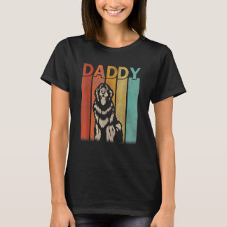 Newfoundland Dog Retro  papa Graphic Fathe T-shirt