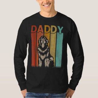 Newfoundland Dog Retro papa Graphic Fathe T-shirt