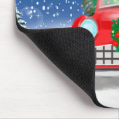 Newfoundland Dog rijdt met sneeuwkerst Muismat (Hoek)