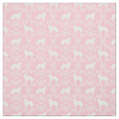 newfoundland dog roze silhouet stof (Swatch)