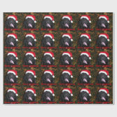 Newfoundland Dog Santa Hat Cadeaupapier (Vlak)