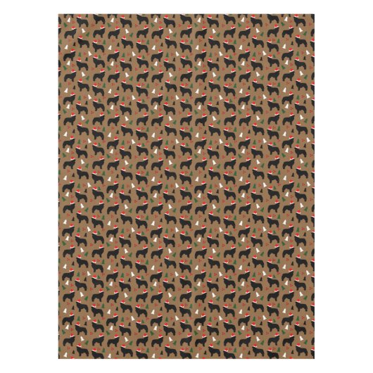 Newfoundland Dog Santa Hats Kerstfeestdag Tafelkleed (Voorkant)