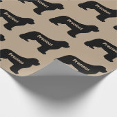 Newfoundland Dog Silhouette Cadeaupapier (Hoek)