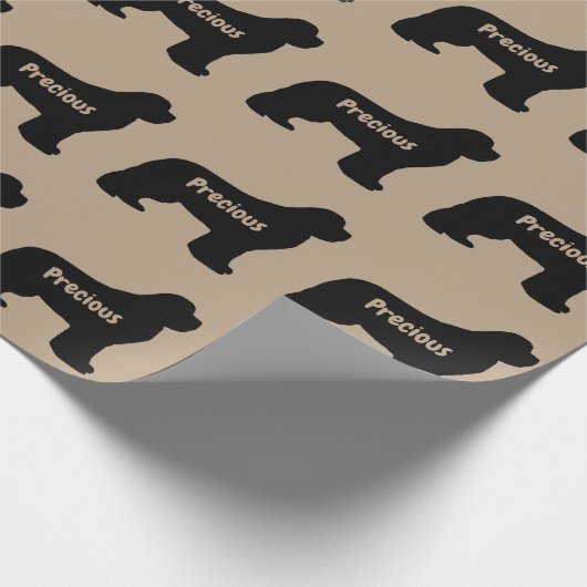 Newfoundland Dog Silhouette Cadeaupapier (Hoek)