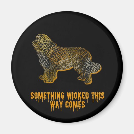 Newfoundland Dog Silhouette Fun Halloween Magnet (Voorkant)