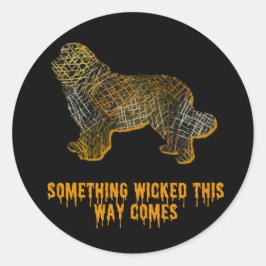 Newfoundland Dog Silhouette Fun Halloween Ronde Sticker