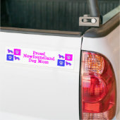 Newfoundland Dog Silhouette Hot Pink en Blue Bumpersticker (Op Truck)