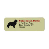 Newfoundland Dog Silhouette Return Address Label (Voorkant)
