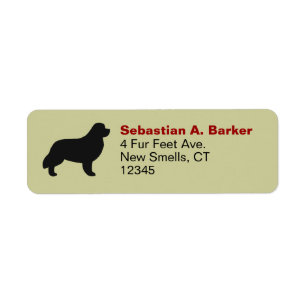 Newfoundland Dog Silhouette Return Address Label