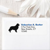 Newfoundland Dog Silhouette Return Address Label (Insitu)