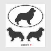 Newfoundland Dog Silhouettes Newf Vinyl Stickers (Vel)
