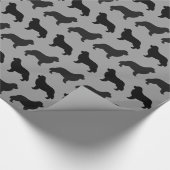 Newfoundland Dog Silhouettes Pattern Cadeaupapier (Hoek)