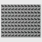 Newfoundland Dog Silhouettes Pattern Cadeaupapier (Vlak)
