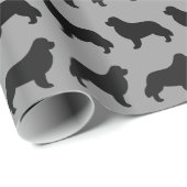 Newfoundland Dog Silhouettes Pattern Cadeaupapier (Rol Hoek)