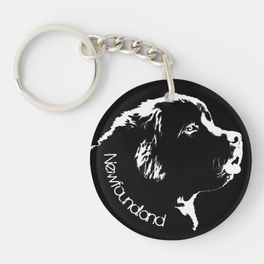 Newfoundland Dog Sleutelhanger Custom Pup Dog Sleu (Voorkant)