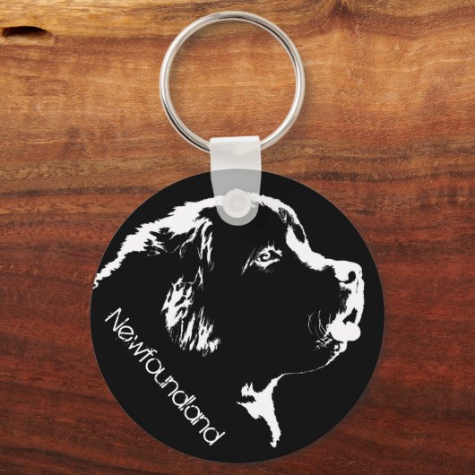 Newfoundland Dog Sleutelhanger Custom Pup Dog Sleu (Voorkant)