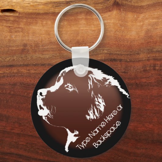 Newfoundland Dog Sleutelhanger Newfoundlander Art  (Voorkant)