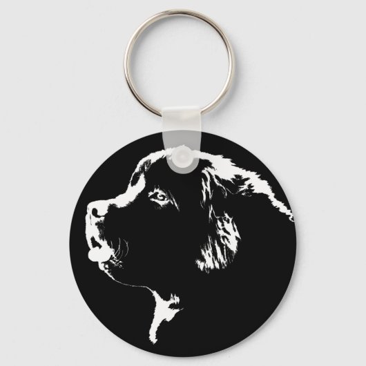 Newfoundland Dog Sleutelhanger Newfoundlander Art  (Voorkant)