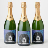 Newfoundland Dog Sparkling Wijnetiket (Flessen)