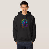 Newfoundland Dog Splash Art Colorful Hoodie (Voorkant volledig)