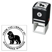 Newfoundland Dog Standing Sil Library Boeknaam Zelfinktende Stempel (In situ)