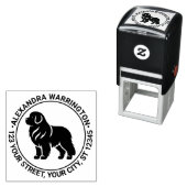 Newfoundland Dog Standing Sil Naam Retouradres Zelfinktende Stempel (In situ)