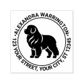 Newfoundland Dog Standing Sil Naam Retouradres Zelfinktende Stempel (Design)