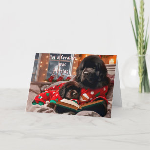 Newfoundland Dog Storytime Christmas Kaart