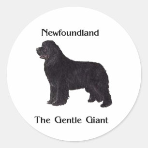 Newfoundland Dog the Gentle Giant Ronde Sticker