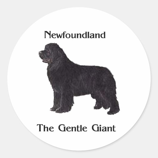 Newfoundland Dog the Gentle Giant Ronde Sticker (Voorkant)