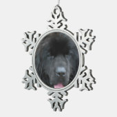 Newfoundland Dog Tin Sneeuwvlok Ornament (Rechts)