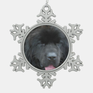 Newfoundland Dog Tin Sneeuwvlok Ornament